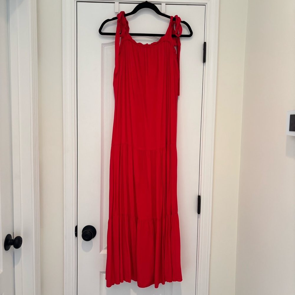 Andree by Unit Red Tie-Shoulder Maxi Dress Boutique